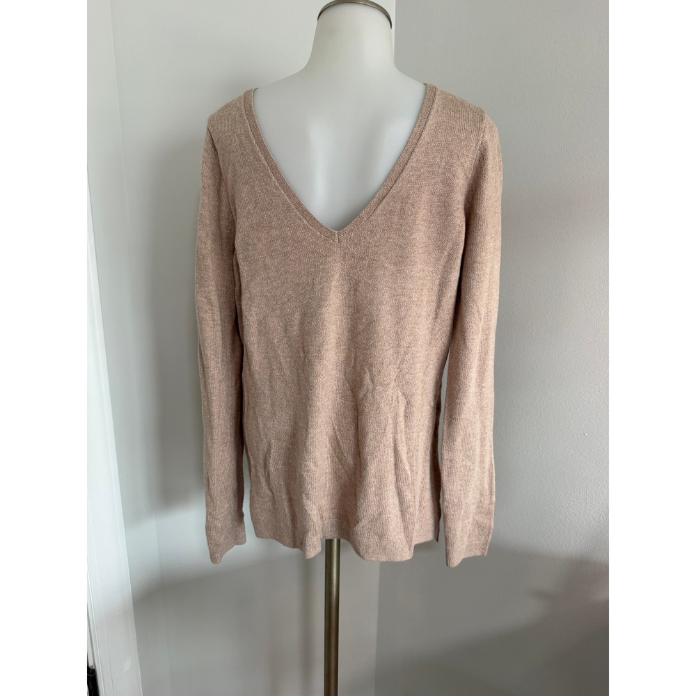 Old Navy Womens V-Neck Lightweight Knit Sweater Tan Marl Size Medium